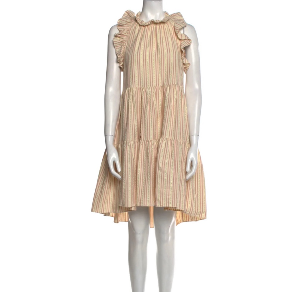 Ulla Johnson Striped Neutral Tent Dress. Size 6. Excellent Condition.